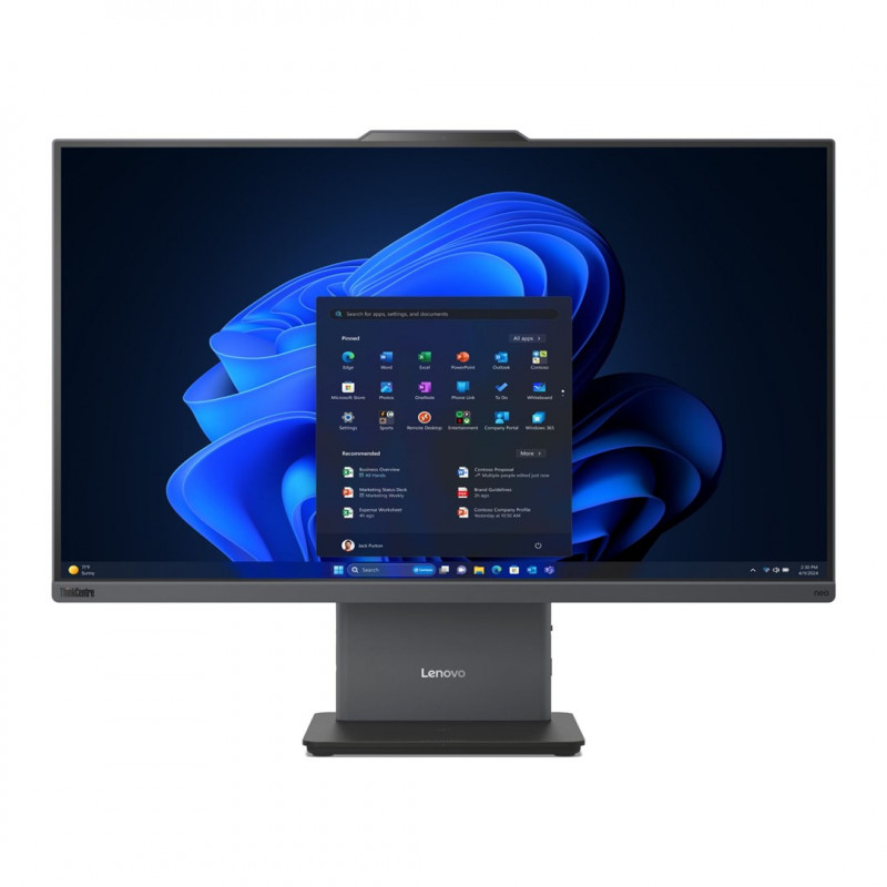 Lenovo ThinkCentre NEO 50a G5 AIO viss vienā dators, Intel Core 5 210H, 27 collu FHD skārienekrāns, 16 GB RAM, 512 GB SSD, Windows 11 Pro, pelēks + Kensington kabeļa slēdzene (4Z10P40247)