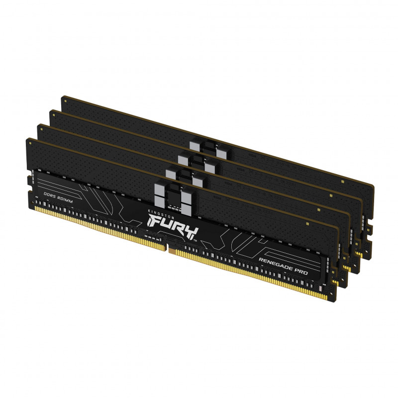 Kingston FURY Renegade Pro KF560R32RBEK4-128 DDR5-6000 ECC reģistrētās atmiņas komplekts, 128 GB (4 x 32 GB), melns