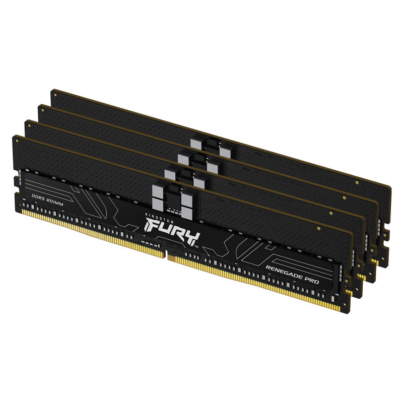 Kingston FURY Renegade Pro KF564R32RBE2K4-128 DDR5-6400 ECC reģistrētās atmiņas komplekts, 128 GB (4 x 32 GB), CL32, melns