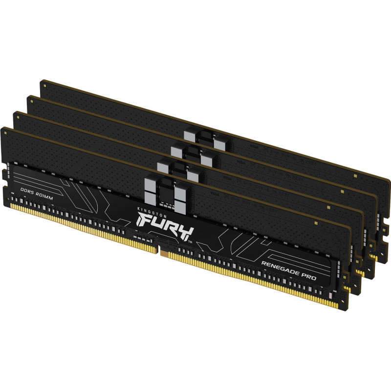 Kingston FURY Renegade Pro KF564R32RBE2K4-128 DDR5-6400 ECC reģistrētās atmiņas komplekts, 128 GB (4 x 32 GB), CL32, melns