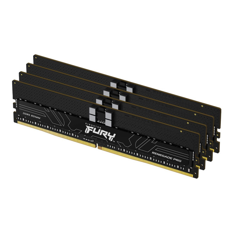 Kingston FURY Renegade Pro KF564R32RBE2K4-128 DDR5-6400 ECC reģistrētās atmiņas komplekts, 128 GB (4 x 32 GB), CL32, melns