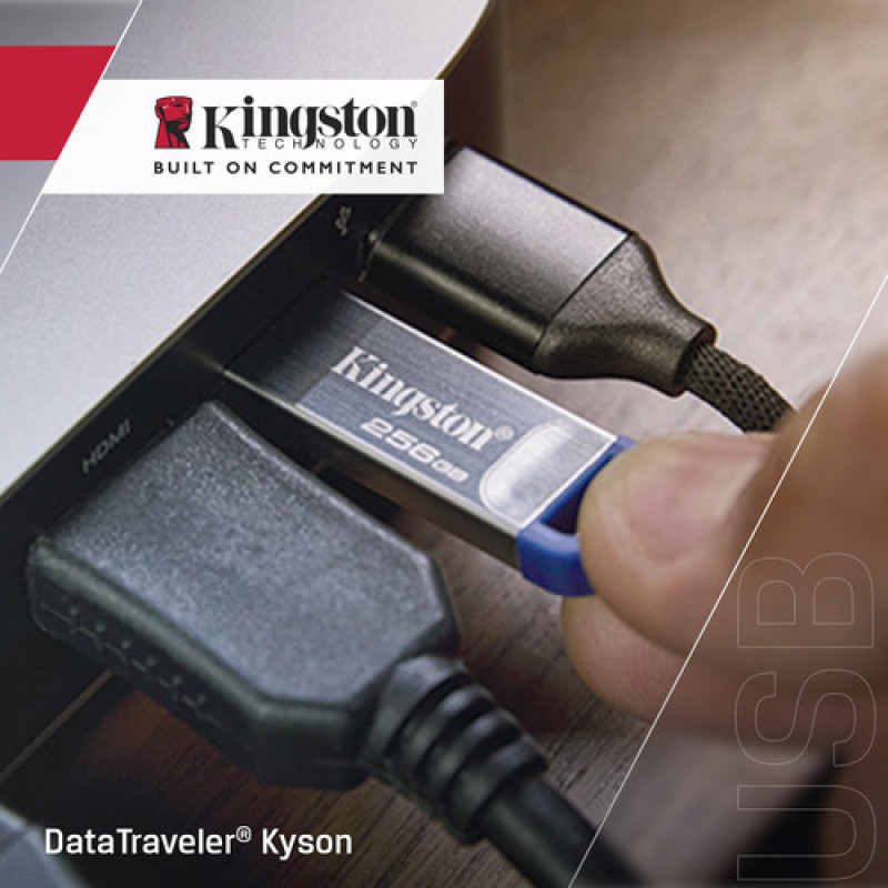 Kingston DataTraveler Kyson DTKNG2/256GB USB zibatmiņa, 256 GB, USB 3.2 Gen 1, metāla