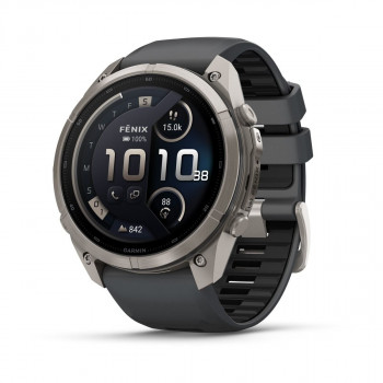 Garmin Fenix 9 Pro inReach viedpulkstenis, 51 mm, titāna korpuss, grafīta/melna silikona siksniņa