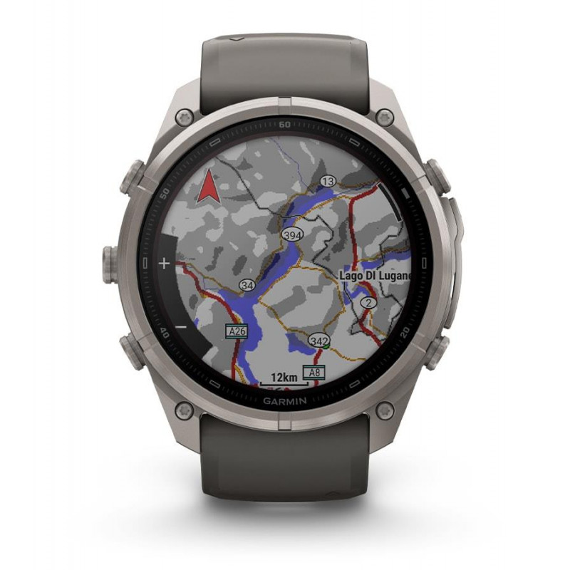 Garmin Fenix 9 Pro inReach viedpulkstenis, 51 mm, titāna korpuss, grafīta/melna silikona siksniņa
