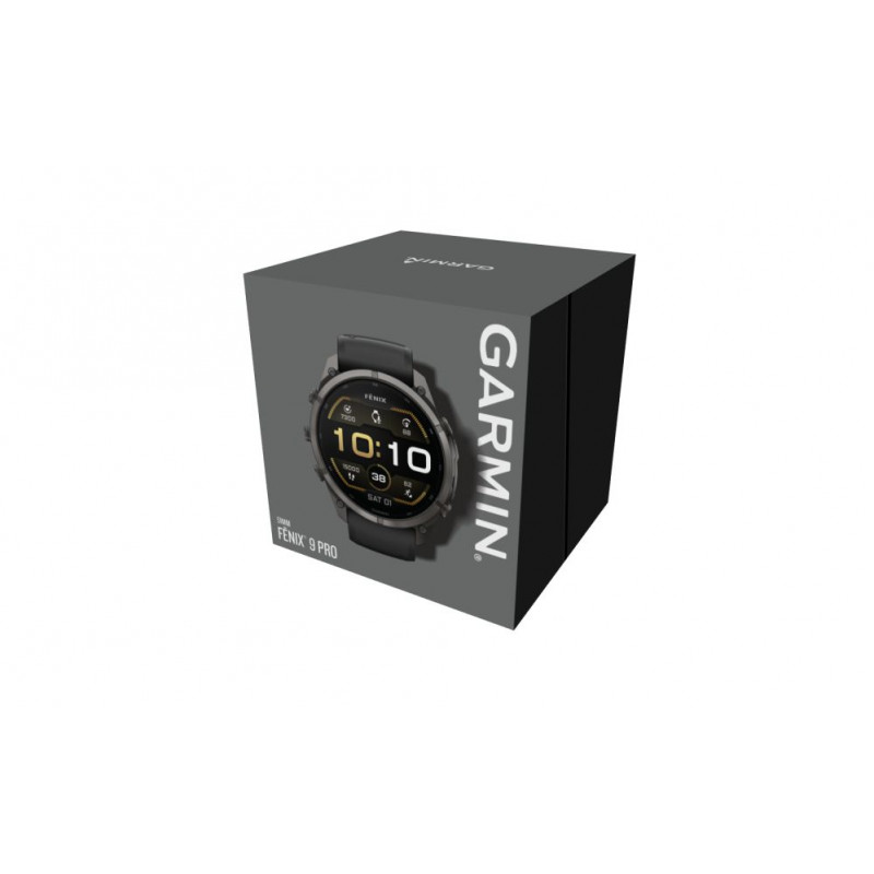 Garmin Fenix 9 Pro inReach viedpulkstenis, 51 mm, titāna korpuss, grafīta/melna silikona siksniņa