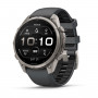 Garmin Fenix 9 Pro viedpulkstenis, 47 mm, titāna korpuss, grafīta/melna silikona siksniņa