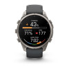 Garmin Fenix 9 Pro viedpulkstenis, 47 mm, titāna korpuss, grafīta/melna silikona siksniņa