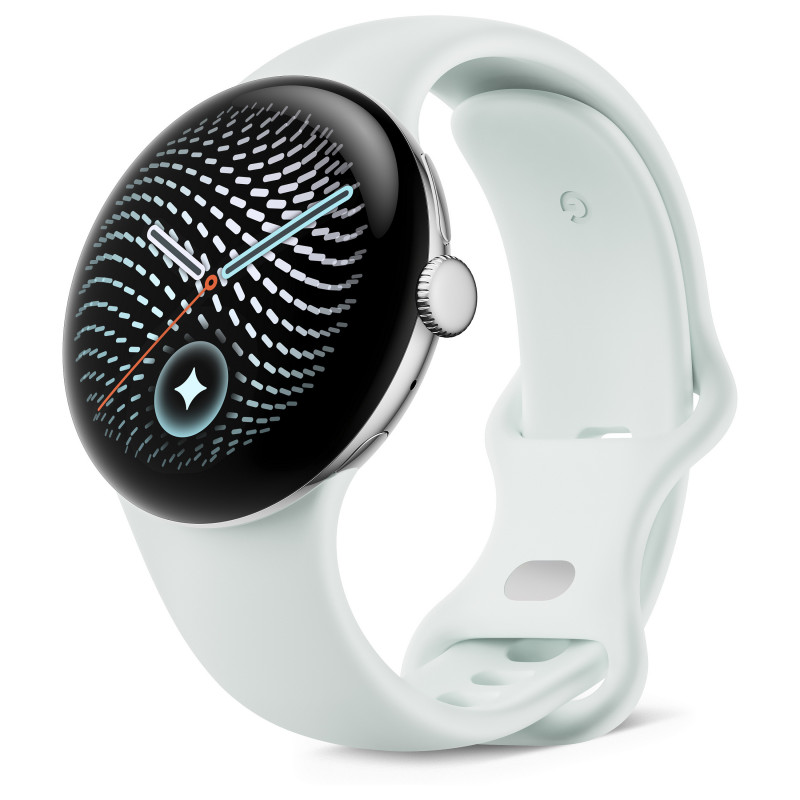 Google Pixel Watch 5 WiFi viedpulkstenis, 41 mm, Polished Silver / Fog, GA10898-DE