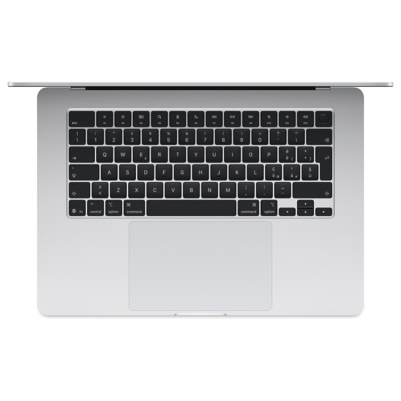 Apple MacBook Air 15 M5 portatīvais dators, 10 kodolu CPU, 10 kodolu GPU, 32 GB RAM, 1 TB SSD, sudraba, vācu tastatūra, 35 W divu USB-C portu barošanas adapteris