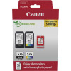 Canon PG-575/CL-576 Photo Value Pack, melna + krāsainā tintes kasetnes (2 gab.) ar foto papīru