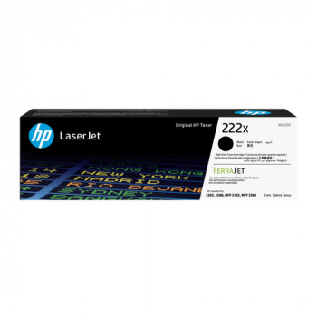 HP 222X W2220X augstas ietilpības oriģinālā LaserJet toneru kasetne, melna