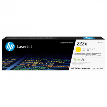 HP 222X W2222X augstas ietilpības oriģinālā LaserJet toneru kasetne, dzeltena