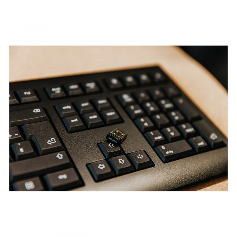 Cherry KW 3000 bezvadu galda tastatūra, 2,4 GHz, AZERTY (franču), melna