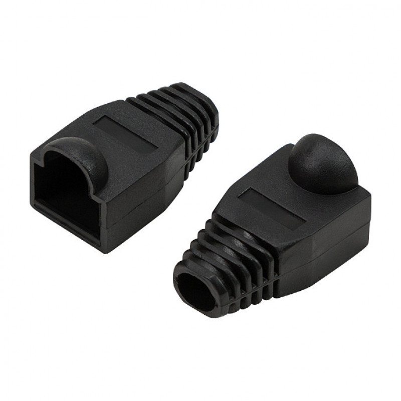 LogiLink MP0064 RJ45 spraudņa aizsargčaula 6,5 mm, melna, CAT6A (50 gab.)