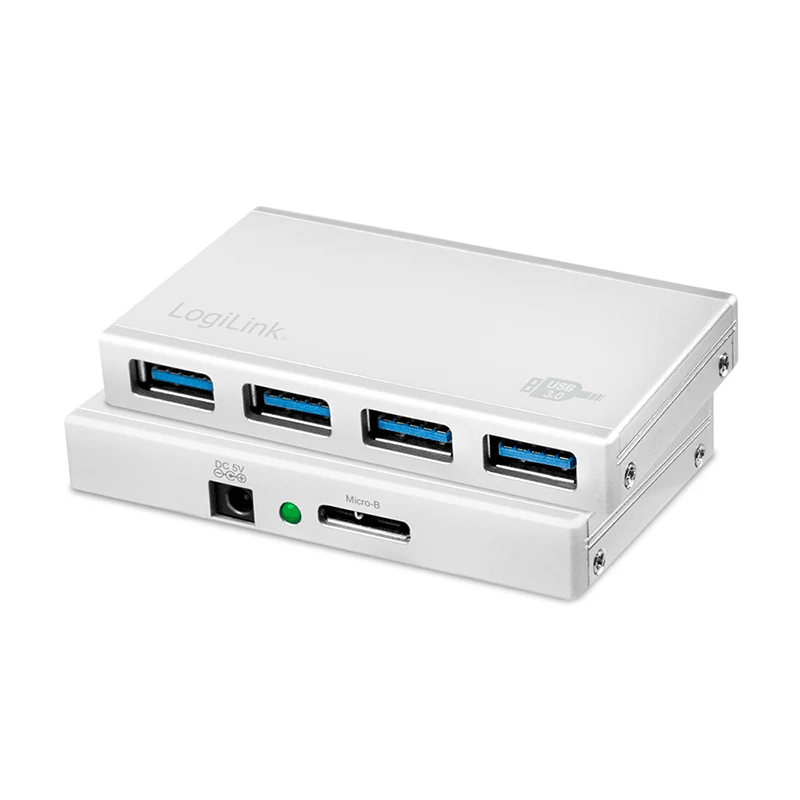 LogiLink UA0421 USB 3.0 centrmezgls, 4 porti, ar barošanas bloku