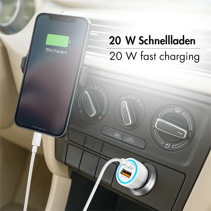 LogiLink PA0374 USB-A/C uzlādes komplekts, 20 W, 1x USB-A un 1x USB-C, balts