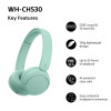 Sony WH-CH530 bezvadu Bluetooth austiņas, piparmētru krāsā