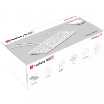 Raspberry Pi 500 DE galddatora komplekts, vācu (DE) izkārtojums, balts/rozā, SC1286
