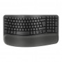 Logitech Wave Keys 920-012289 bezvadu ergonomiskā tastatūra, 2,4 GHz / Bluetooth, Šveices (CH) izkārtojums, grafīta