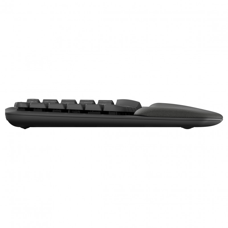Logitech Wave Keys 920-012289 bezvadu ergonomiskā tastatūra, 2,4 GHz / Bluetooth, Šveices (CH) izkārtojums, grafīta