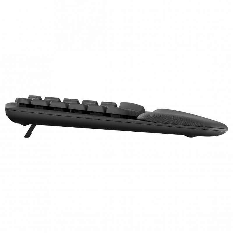 Logitech Wave Keys 920-012289 bezvadu ergonomiskā tastatūra, 2,4 GHz / Bluetooth, Šveices (CH) izkārtojums, grafīta