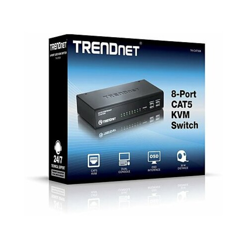TRENDnet TK-CAT508 KVM slēdzis, 8 KVM porti