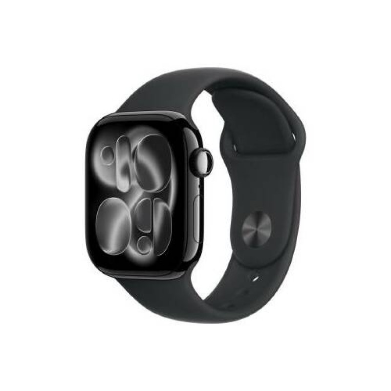 Apple Watch Series 11 viedpulkstenis 5G, 42 mm alumīnija korpuss, S/M, melns, MF834QL/A