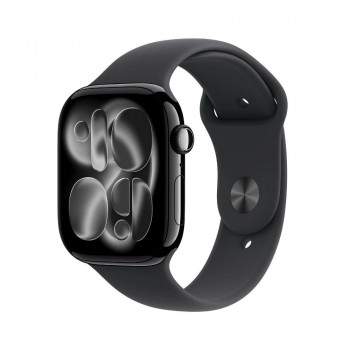 Apple Watch Series 11 viedpulkstenis 5G, 46 mm alumīnija korpuss, M/L, melns, MFC44QL/A
