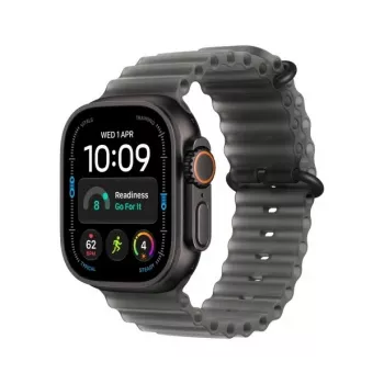 Apple Watch Ultra 4 viedpulkstenis, GPS + Cellular, 49 mm, melns, Ocean siksniņa caurspīdīgi melna
