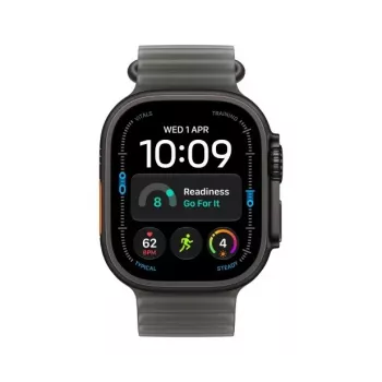 Apple Watch Ultra 4 viedpulkstenis, GPS + Cellular, 49 mm, melns, Ocean siksniņa caurspīdīgi melna