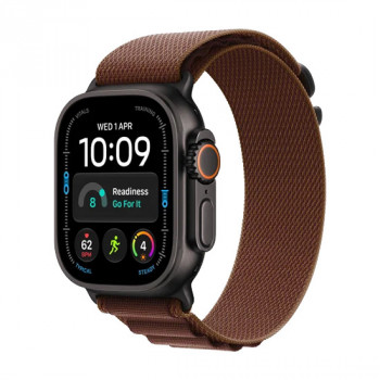 Apple Watch Ultra 4 (2026) viedpulkstenis, 5G, 49 mm, melna titāna korpuss, bordo Alpine Loop, M