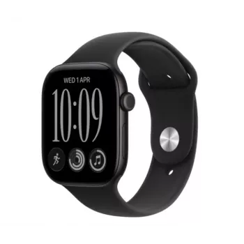 Apple Watch Series 12 viedpulkstenis, GPS + Cellular, 46 mm, melns alumīnija korpuss, melna sporta siksniņa M/L