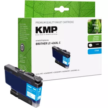 KMP tintes kasetne, saderīga ar Brother LC426XLC, ciāna, 1550,4003