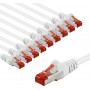 Goobay 66648 CAT 6 komutācijas kabelis, S/FTP (PiMF), 3 m, balts (10 gab.)