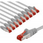 Goobay 66655 CAT 6 komutācijas kabelis, S/FTP, 2 m, pelēks (10 gab.)