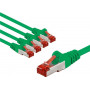 Goobay 66658 CAT 6 tīkla savienojuma kabelis, S/FTP (PiMF), 1 m, zaļš, vara vadītājs (CU), 5 gab.