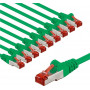 Goobay 67507 CAT 6 tīkla savienojuma kabelis, S/FTP (PiMF), 1 m, zaļš, vara vadītājs (CU), 10 gab.
