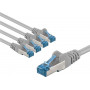 Goobay 67516 CAT 6a tīkla savienojuma kabelis, S/FTP, 2 m, pelēks, 5 gab.