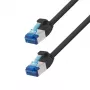 LogiLink CP5023S komutācijas kabelis Cat.6A SLIM S/FTP LSZH, 0,5 m, melns, SlimLine