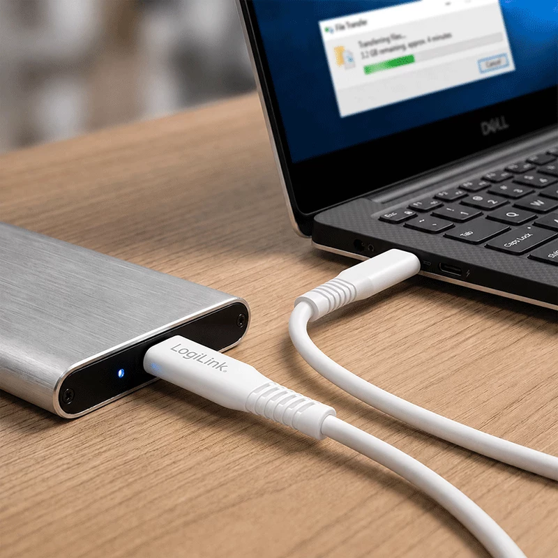 LogiLink CU0244 USB 2.0 kabelis USB-C uz Micro-USB, 480 Mbps, 12 W, balts, 2 m