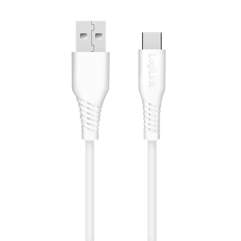 LogiLink CU0251 USB 2.0 kabelis USB-C uz USB-A, 480 Mbps, 15 W, balts, 0,5 m
