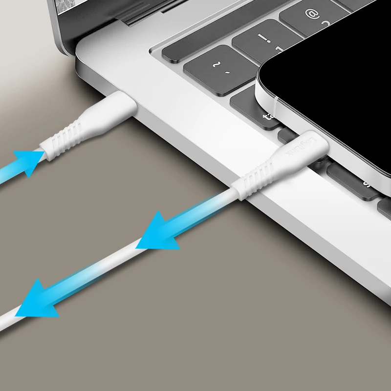 LogiLink CU0263 USB 2.0 kabelis USB-C uz USB-C, 480 Mbps, 60 W, balts, 1,5 m