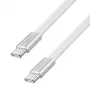 LogiLink CU0445 USB 2.0 plakans kabelis USB-C uz USB-C, pīts, 480 Mbps, 60 W, balts, 1 m