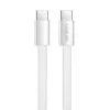 LogiLink CU0445 USB 2.0 plakans kabelis USB-C uz USB-C, pīts, 480 Mbps, 60 W, balts, 1 m