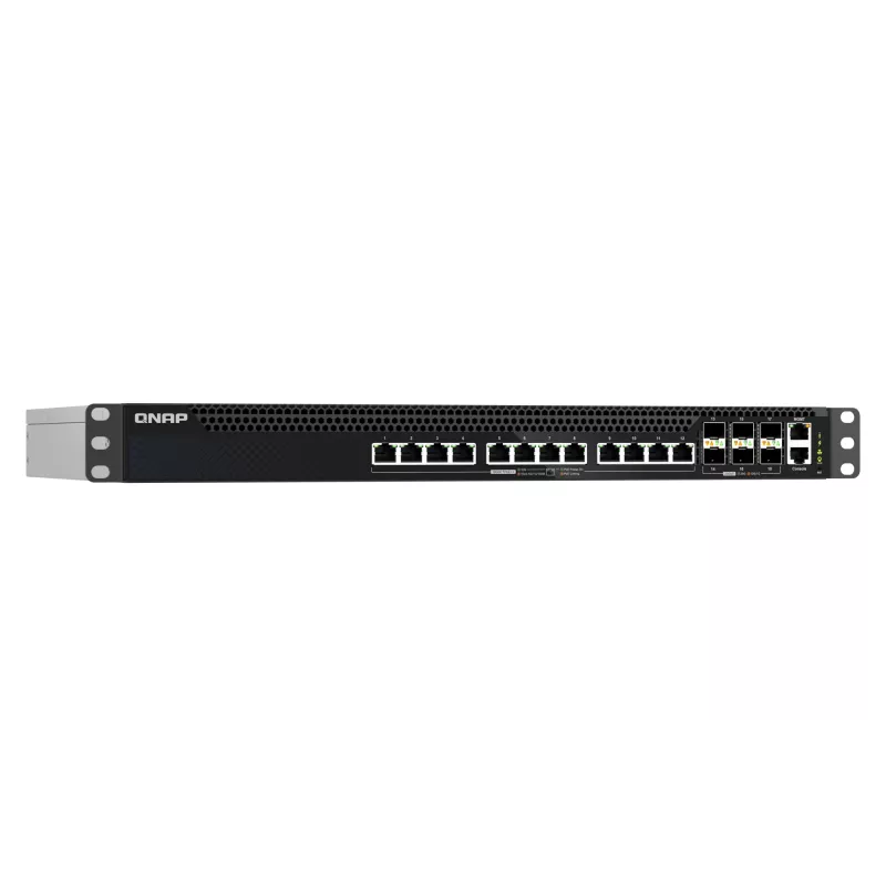 QNAP QSW-M5218P-6F12T pārvaldāms L3 PoE tīkla komutators, 12 x 10G Ethernet RJ-45, statnī montējams 1U