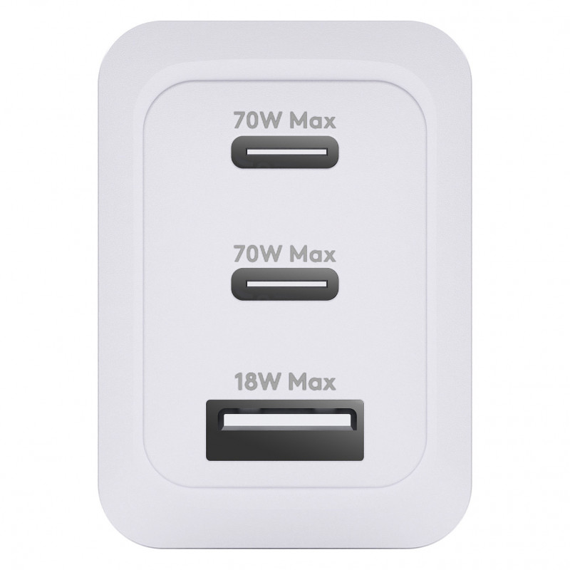 dbramante1928 CI70CCWH4436 barošanas adapteris, 70 W, 2x USB-C + 1x USB-A, ES kontaktdakša, balts