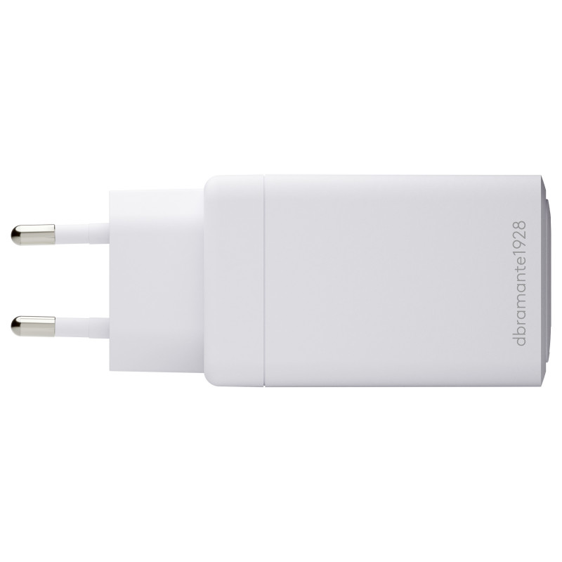 dbramante1928 CI70CCWH4436 barošanas adapteris, 70 W, 2x USB-C + 1x USB-A, ES kontaktdakša, balts