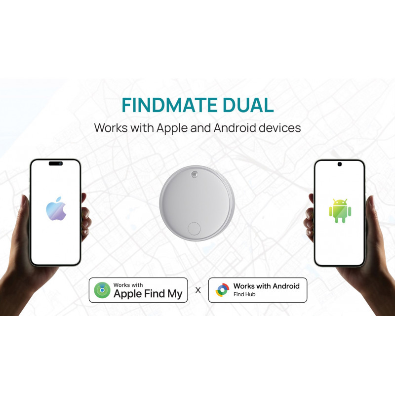 XD Design FindMate Dual RCS izsekotājs P301.6203, Apple Find My un Android Find Hub, IPX5