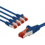 Goobay 66608 CAT 6 komutācijas kabelis, S/FTP (PiMF), 3 m, zils, vara vadītāji CU (5 gab.)