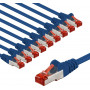 Goobay 66630 CAT 6 komutācijas kabelis, S/FTP (PiMF), 3 m, zils (10 gab.)